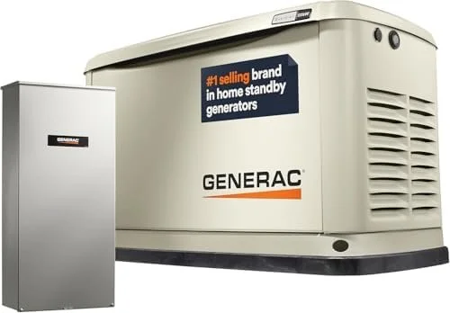 1-213-1.webp Generac Guardian 22kW Home Standby Generator with 200 Amp Transfer Switch, Durable All Aluminum, WiFi Enabled with G-Force Engine, Easy to Use, Whole House Powers Backups, Smart Outage Solution – Bisque - Image 1