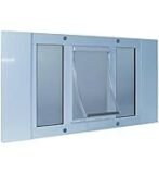 Ideal Pet Products Aluminum Sash Window Pet Door, Adjustable to Fit Window Widths from 33″ to 38″, Large 10-1/2” x 15” Flap Size