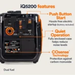 Generac iQ5200 DF 3900 Watt Electric Start Dual Fuel Inverter Generators. - Image 4
