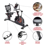 Sunny Health &amp; Fitness Smart Recumbent Cross Trainer Elliptical Exercise Bikes. - Image 2