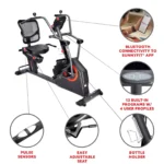 Sunny Health &amp; Fitness Smart Recumbent Cross Trainer Elliptical Exercise Bikes. - Image 2