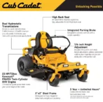Cub Cadet Ultima ZT1 50″ Zero-Turn Riding Lawn Mower – Power, Precision &amp; Comforts. - Image 2