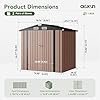Aoxun 6.2×4 FT Shed Outdoor Storage Shed with Lockable Doors & Slooping Roof Metal Garden Tool Shed for Backyard, Patio, Poolside (Brown) - Image 5