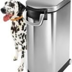 mplehuman 35 Liter, 40 lb / 18.1 kg X-Large Pet Food Storage Container for Dog Food, Cat Food, and Bird Feed, Brushed Stainless Steel