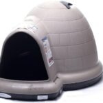 Petmate Large Dog House Outdoor Weatherproof – Indigo Igloo Dog House, Made in USA, for Large Dogs 50 to 90 pounds, TAUPE/BLACK