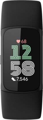 Fitbit Charge 6 Fitness Tracker with Google apps, Heart Rate on Exercise Equipment, 6-Months Premium Membership Included, GPS, Health Tools and More, Obsidian/Black, One Size (S &amp; L Bands Included) - Image 5