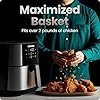 Chefman Air Fryer 8 Qt | TurboFry® 4-in-1 with 450°F Hi-Fry Option for Crispier Results | Bake, Dehydrate, Frozen | XL Nonstick Dishwasher-Safe Basket | Stainless Steel - Image 4