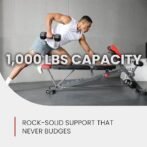 Finer Form Multi-Functional FID Weight Bench for Full All-in-One Body Workout – Hyper Back Extension, Roman Chair, Adjustable Ab Sit up Bench, Incline Decline Bench, Flat Bench - Image 3