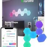 Nanoleaf Shapes LED Wall Lights, RGBW Smart Wall Panels with 16M+ Color, Compatible with Alexa &amp; Google Assistant, Music Sync, DIY Gaming Light for Home Decor (Hexagons Smarter Kit 7 Pack)