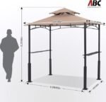 ABCCANOPY 8×5 Grill Gazebo – Outdoor BBQ Canopy Shelter with Led Light for Patio Backyard Grilling (Khaki) - Image 2