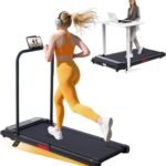 KASSADIN Walking Pad with Handle Bar, 2026 Upgrade Portable Small Treadmill with Handles for Home Small, 3.0HP Under Desk Walking Pad Treadmill with Incline, 0.6-7.6MPH, 350LBS