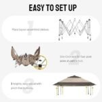 CROWN SHADES 13×13 Pop Up Gazebo, Canopy Tent, Gazebos on Clearance – Outdoor Gazebo for Backyard &amp; Patio Furniture – Carpa Pop Up Tent with Wheeled STO-N-Go Cover Bag (Beige &amp; Coffee) - Image 3