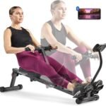 Sunny Health &amp; Fitness Compact Adjustable Rowing Machine with 12 Levels of Resistance for Complete Body Workouts and Optional Free SunnyFit App Enhanced Connectivity