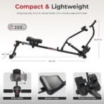 Sunny Health &amp; Fitness Compact Adjustable Rowing Machine with 12 Levels of Resistance for Complete Body Workouts and Optional Free SunnyFit App Enhanced Connectivity - Image 3