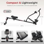 Sunny Health &amp; Fitness Compact Adjustable Rowing Machine with 12 Levels of Resistance for Complete Body Workouts and Optional Free SunnyFit App Enhanced Connectivity - Image 3
