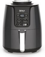 Ninja Air Fryer | 4 QT Capacity | 4-in-1 Roast, Crisp, Roast, Reheats, &amp; Dehydrates | Dishwasher Safe Parts | 105°F-400°F | Includes 20 Easy &amp; Healthy Recipes | 1550 watt | Grey | AF101