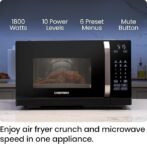 Chefman MicroCrisp Countertop Microwave Oven and Convection Oven, with Integrated Crisper, Guided Touchscreen Interface, 10 Power Levels, Mute Function, and Eco Mode, 1800W and 0.8 Cu. Ft. – Black - Image 5