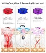 INIA Red Light Therapy Mask for Face – 4 Light Modes with 850nm NIR, Red &amp; Blue LED Light Therapy, 2600mAh Rechargeable LED Face Mask for Radiant Glow at Home, Black - Image 6