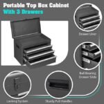 Winado 4-Drawer Rolling Tool Chest with Wheels &amp; Lock, Tool Box with Large Storage Cabinet and Adjustable Shelf, Removable Portable Top Box for Garage, Warehouse, Factory - Image 2