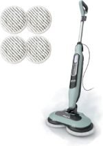Shark Steam &amp; Scrub Steam Mop, All-in-One Scrubbing and Sanitizing Hard Floor Cleaner, LED Headlights, 4 Dirt Grip Soft Scrub Pads Included, XL Water Tank, Swivel Steering, Hawaiian Grey, S8001
