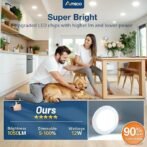 Amico 24 Pack 6 Inch 5CCT Ultra-Thin LED Recessed Ceiling Light with Junction Box, 1050LM Brightness, Dimmable Canless Wafer Downlight, 12W, ETL&amp;FCC - Image 3