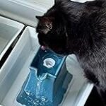 PetSafe Drinkwell Pagoda Fountain – Hygienic Ceramic Continuous Flowing Fountain – Elevated Upper Bowl &amp; Double Free-Falling Stream Design – Minimalist Pet Hydration Station – 70 oz Capacity - Image 2