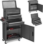Winado 4-Drawer Rolling Tool Chest with Wheels &amp; Lock, Tool Box with Large Storage Cabinet and Adjustable Shelf, Removable Portable Top Box for Garage, Warehouse, Factory