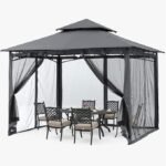 ABCCANOPY Gazebos for Patios 10×10 – Outdoor Steel Frame Gazebo with Mosquito Netting for Lawn Backyard Garden Deck (Dark Gray) - Image 4