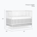 Delta Children Essex 4-in-1 Convertible Baby Crib, Bianca White with Natural Legs - Image 2