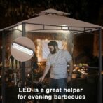 ABCCANOPY 8×5 Grill Gazebo – Outdoor BBQ Canopy Shelter with Led Light for Patio Backyard Grilling (Khaki) - Image 4