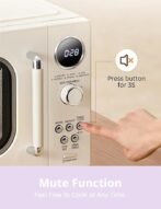 COMFEE’ Retro Microwave Oven, Small Microwave with 6 Auto Menus, 0.9 cu.ft Countertop Compact Microwave with Multi-stage Cooking, Mute Function, LED digital, Apricot/900W, CMO-MMP02AA(AT) - Image 2