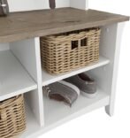 Bush Home Salinas Hall Tree with Shoe Storage Bench in Shiplap Gray and Pure White, Multi-Purpose Home Organizer, Entryway Solution with Seating and Hooks - Image 3