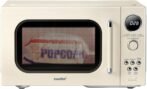 COMFEE’ Retro Microwave Oven, Small Microwave with 6 Auto Menus, 0.9 cu.ft Countertop Compact Microwave with Multi-stage Cooking, Mute Function, LED digital, Apricot/900W, CMO-MMP02AA(AT)