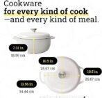 Lodge Essential Enamel Cast Iron Dutch Oven – Perfect for Bread Baking, Braising, Marinating &amp; Slow Cooking – Features Moisture-Sealing Lid &amp; Dual Handles – Kitchen Essentials – 6 Quarts – Oyster White - Image 3
