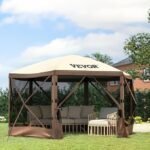 VEVOR Pop Up Gazebo Screen Tent, Pop-Up Instant Gazebo Tents with Mosquito Netting Outdoor Canopy, 6 Sided Sun Shelter 10x10ft with 6 Removable Wind Cloths &amp; 2 Mesh Windows, Pavilion Tent for Patio