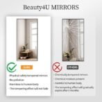 Beauty4U 71″ x 32″ Full Length Mirror with Stand, Large Floor Mirror for Bedroom, Wall Mounted or Leaning Full Body Mirror, HD Tempered Glass Dressing Mirror for Outfit Check & Home Decor, Black - Image 3