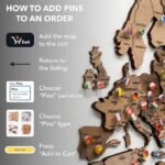 Enjoy The Wood 3D Wooden World Map Wall Art – Large Travel Map with Pins for Art Decor – Decorative Map of the World for Home, Office – Travel Wall Art Housewarming Gift Idea (Multicolor, M, Unframed) - Image 2