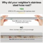 SPECILITE 200ft 304 Stainless Steel Garden Hose Metal, Heavy Duty Water Pipe with Nozzles for Yard, Outdoor – Flexible, Never Kink & Tangle, Puncture Resistant (Sliver) - Image 2