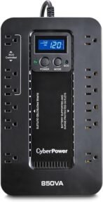 CyberPower EC850LCD Ecologic UPS Battery Backup and Surge Protector, 850VA/510W, 12 Outlets, ECO Mode, Compact, UL Certified