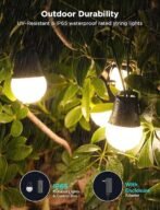 Govee Smart Outdoor String Lights 2, 144ft Outdoor Lights with Dimmable Warm White LED Bulbs, 47 Scene Modes for Patio, Backyard, Balcony, IP65 Waterproof, Works with Alexa, App Control - Image 4