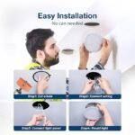 Amico 24 Pack 6 Inch 5CCT Ultra-Thin LED Recessed Ceiling Light with Junction Box, 1050LM Brightness, Dimmable Canless Wafer Downlight, 12W, ETL&amp;FCC - Image 2