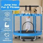 ZCMHAXJ 55″ Trampoline for Kids with Enclosure, 440lbs Capacity Indoor &amp; Outdoor Toddler Trampoline with Adjustable Gymnastics Bar &amp; Toys, for Boys &amp; Girls - Image 4