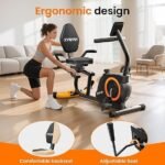 Recumbent Exercise Bike for Home Use, Quiet Recumbent Stationary Bikes for Adults & Seniors, 16-Level Resistance, Adjustable Seat, Supports 400LB, Pulse Sensors & LCD Display - Image 4
