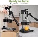 Zulay Kitchen Cast Iron Juicer – Easy-to-Clean Heavy-Duty Manual Juicer, Professional Citrus Juicer – Stainless Steel Lemon Squeezer – Manual Citrus Press &amp; Orange Squeezer – Orange Juicer (Black) - Image 4
