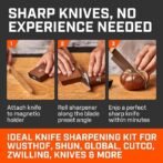 The Original Tumbler Rolling Knife Sharpener™ – Knife Sharpening Made Easy – Rolling Knife Sharpener Tool for Kitchen Knives – Knife Sharpener Kit Offers 15 &amp; 20 Degree Sharpening (Wood) - Image 4