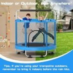 ZCMHAXJ 55″ Trampoline for Kids with Enclosure, 440lbs Capacity Indoor &amp; Outdoor Toddler Trampoline with Adjustable Gymnastics Bar &amp; Toys, for Boys &amp; Girls - Image 2
