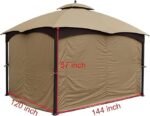 APEX GARDEN Four-Side Privacy Side Wall Curtain Set for 10-ft x 12-ft Gazebo (Beige) - Image 4