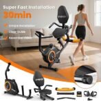 Recumbent Exercise Bike for Home Use, Quiet Recumbent Stationary Bikes for Adults &amp; Seniors, 16-Level Resistance, Adjustable Seat, Supports 400LB, Pulse Sensors &amp; LCD Display - Image 2