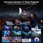 Rossetta 3D Projector, 60 Themes HD 3D Galaxy Projector with Bluetooth Speaker &amp; Remote, 1H/2H Timer, Night Light for Bedroom, Home Decor, Party, Birthday &amp; Christmas Gifts for Adults, Girls, Boys - Image 2