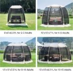 Alvantor Pop Up Screen House Gazebo with Mosquito Netting, Instant UV Resistant Sun Shelter for Patio &amp; Backyard, Portable Canopy Tent for 2-10 Person - Image 2